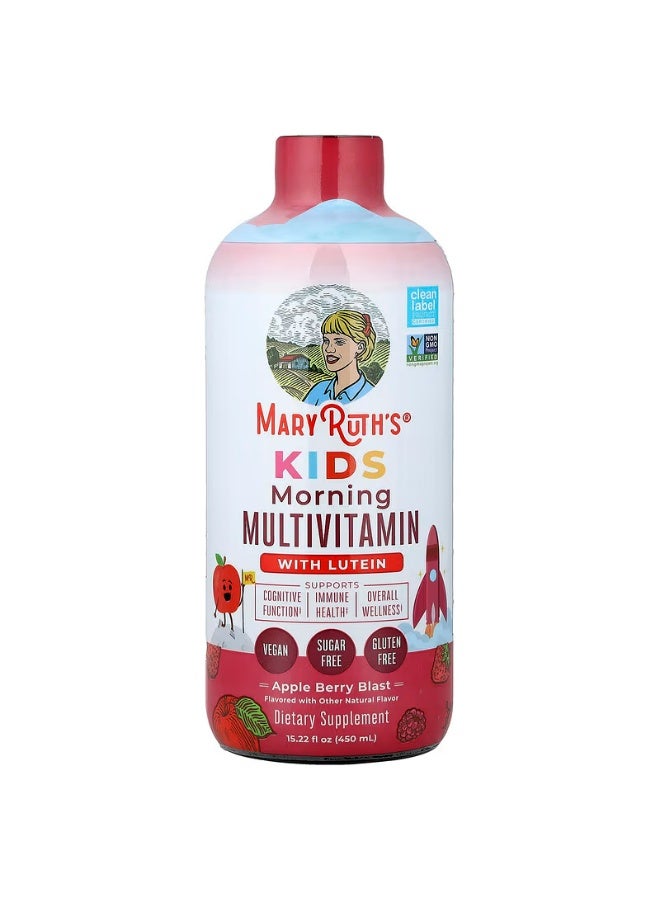 MaryRuth's, Kids Morning Multivitamin, Apple Berry Blast, 15.22 fl oz (450 ml) - Image 1